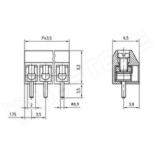 KPP3.5/2 (AK550/2) / Sorkapocs vert. 1mm2 RM3,5 2P