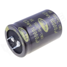 HE1J109M35050HA / Kondenzátor, elektrolit, 10000µF, 63V DC, 10mm, Ø35x50mm, -40...105°C (HE1J109M35050HA / SAMWHA)