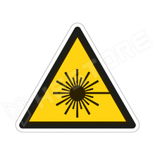 ISO7010-W004-100X86 / Lézersugár veszélye!, figyelmeztető matrica, 100 x 86mm