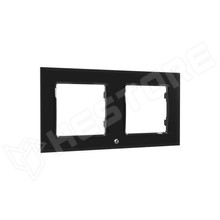 SHELLY-WF2-B / Shelly Wall Switch sorolókeret, 2-es fekete üveg előlapos (FG3800235266267 / SHELLY)