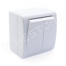 ALFA-AV-105 / Váltókapcsoló, csillárkapcsoló, kétáramkörös, IP44 (Alfa)