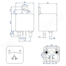 WM686RL/280-12 / Gépkocsi relé, SPST-NO, 12V DC, Pinek száma: 4, 200A