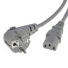 N5-GY / Hálózati csatlakozó kábel, szürke, IEC C13 (BQ CABLE)