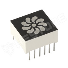 RS1514YR / LED kijelző, ventilátor forma, közös katód, 14x15mm, sárga-zöld