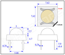 PRH-WWH / Piranha LED, 2.8...3.2V, meleg fehér