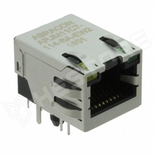ARJM11C7-114-BA-EW2 / Ethernet aljzat, RJ45, árnyákolt, 8P8C, sárga + zöld LED, 100Base-T POE (ABRACON)