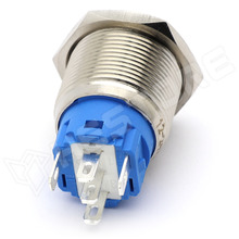 V19RLF-RD / Vandálbiztos nyomókapcsoló, Ø19mm, 12...24V AC/DC piros LED gyűrű, SPDT, ON-ON, 2 stabil pozíció, IP65