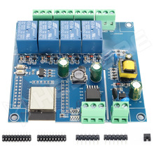 ESP32-ACDC-RELAY4-M / Programozható relé modul, 4 csatorna, ESP32, WiFi, Bluetooth, 90...250V AC, 5V DC, 7...30V DC