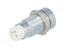 SMZ1 089 / LED foglalat, 5mm, duo LED-hez, krómozott fém, homorú (SMZ1 089 / SIGNAL-CONSTRUCT)