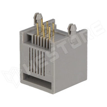 RJ12-G-PCB-M / RJ12 csatlakozó alacsony 6p6c, előlapi fül nélkül, szürke (RJ12GPCB-M / NINIGI)