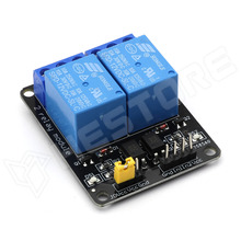 RELC-2CH-12V / Univerzális 12V relé modul, 2 csatorna, optocsatolóval, vezérlő jel: aktív alacsony