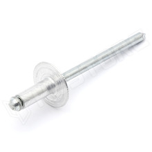 ASOL4010 / Popszegecs, széles, nyitott, acél, alumínium, Ø4mm, 10mm, ezüst