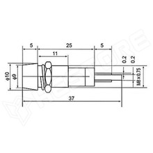 IND8-24G-B / Ellenőrző lámpa, LED, homorú, 24V DC, Ø8.2mm, IP40, fém, zöld (IND8-24G-B)