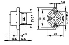 932321100 CA 3 GD / Ipari csatlakozó panelra, anya, 3P+PE, IP67 (932321100 CA 3 GD / HIRSCHMANN)