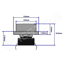 CAPR-6x6-YE / Mikronyomógomb sapka, kerek, sárga