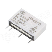 HF49FD/012-1H12T / Relé, SPST-NO, 12V DC, 5A / 250V AC, 5A / 30V DC (HF49FD/012-1H12T / HONGFA RELAY)
