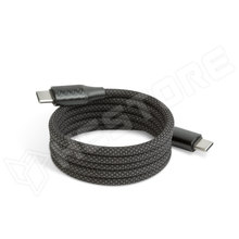 H55551BK-1 / Adatkábel, USB-C / USB-C, mágneses, fekete, 3A, 60W, 1m (55551BK-1 / DELIGHT)