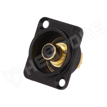 NF2D-B-0 / RCA aljzat, beépíthető, lemezre, süllyesztett galléros, aranyozott, fekete (NF2D-B-0 / NEUTRIK)