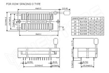 ELK04000 / Textool foglalat, ZIF-40 (tesztelő), RM3..6 (7.62 .. 15.24 mm) (ECE)