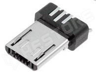 ESB22B112101Z / Micro USB csatlakozó, 5 pin, dugó, USB 2.0, kiöntésre (ESB22B112101Z / ECE)