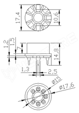 MQ-SOCKET-7P / 7 pin univerzális szenzor foglalat, MG811, MQ-2, MQ-3, MQ-4, MQ-5, MQ-6, MQ-9, MQ-135, MQ-136, MQ-137