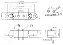 MGNTCON280-PAIR-2P-PM / Mágneses csatlakozó pár, 2 pólusú pogo pin, 2.8mm, panelre szerelhető