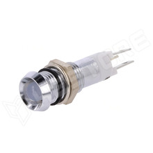 SWBE08214 / Ellenőrző lámpa, LED, homorú, süllyesztett, 24...28V DC, Ø8.2mm, IP67, fém, piros/zöld (SWBE08214 / SIGNAL-CONSTRUCT)