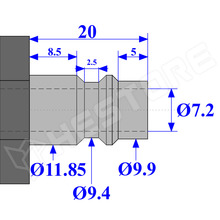 EU7.2-SF20 / Pneumatikus gyorscsatlakozó hüvely, EU 7.2, G 1/4