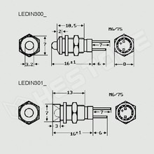 LEDIN300CH / LED foglalat 3 mm, króm, domború, csavaros