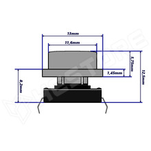 CAPR-12x12-WH / Mikronyomógomb sapka, kerek, fehér