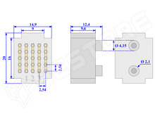 XF25-GN / Mini próbapanel, 5x5 pin, zöld