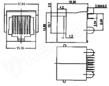 RJ45GP / RJ45 csatlakozó, egyenes, 8p8c (RJ45GP / NINIGI)