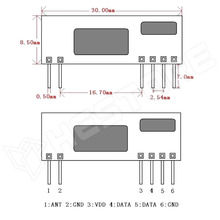 RXB22-433 / Szuper heterodin vezeték nélküli vevő modul, 433MHz, ASK-OOK