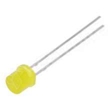 EVL-50FD-YE / LED, 5mm, lapos, diffúz, sárga