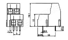 TB-5.0-P-2x2P/BL / Sorkapocs vert. 1,5mm2 RM5,0 2x2P (NINIGI)