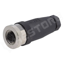 T4110001051-000 / Ipari csatlakozó, M12, dugó, 5pin, anya, 60V, egyenes, IP67, vezetékre (T4110001051-000 / TE CONNECTIVITY)