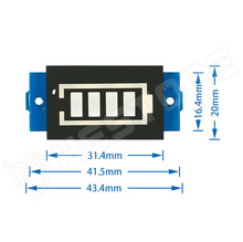 VDISP-BAT-3S / Akkumulátor töltöttség kijelző, 3S (11.1V) lítium akkumulátorokhoz