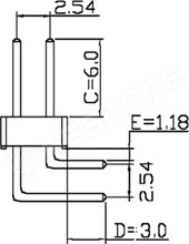 ZL212-20KG (WWD20A) / Tüskesor, 2x10pin, tördelhető, 90° (NINIGI)