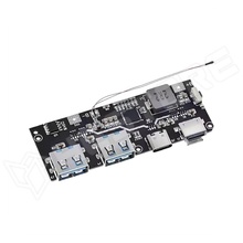 PWRMOD-QC4-A / Powerbank module, QC4, PD3.0, 22.5W, 5 portos, USB-A, USB-C, micro USB, Lightning, hátoldali LED visszajelzők