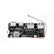 PWRMOD-QC4-B / Powerbank module, QC4, PD3.0, 22.5W, 5 portos, USB-A, USB-C, micro USB, Lightning, 3 digites, 7 szegmenses LED kijelző